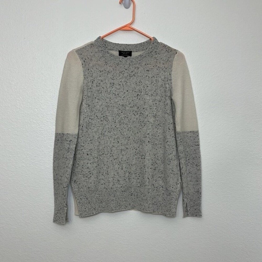 RAG & BONE Tamara Melange Cashmere Pullover Sweater, Light Gray XS